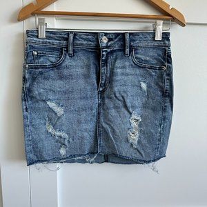 Guess Distressed mini denim skirt